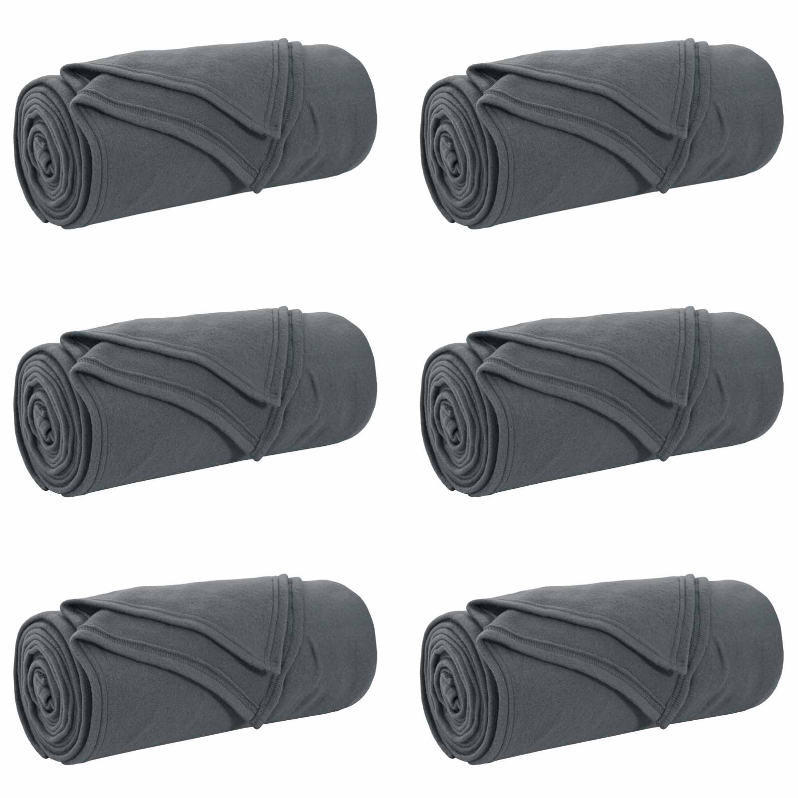 Vidaxl kleden 6 pcs donkergrijs 240 x 220 cm fleece
