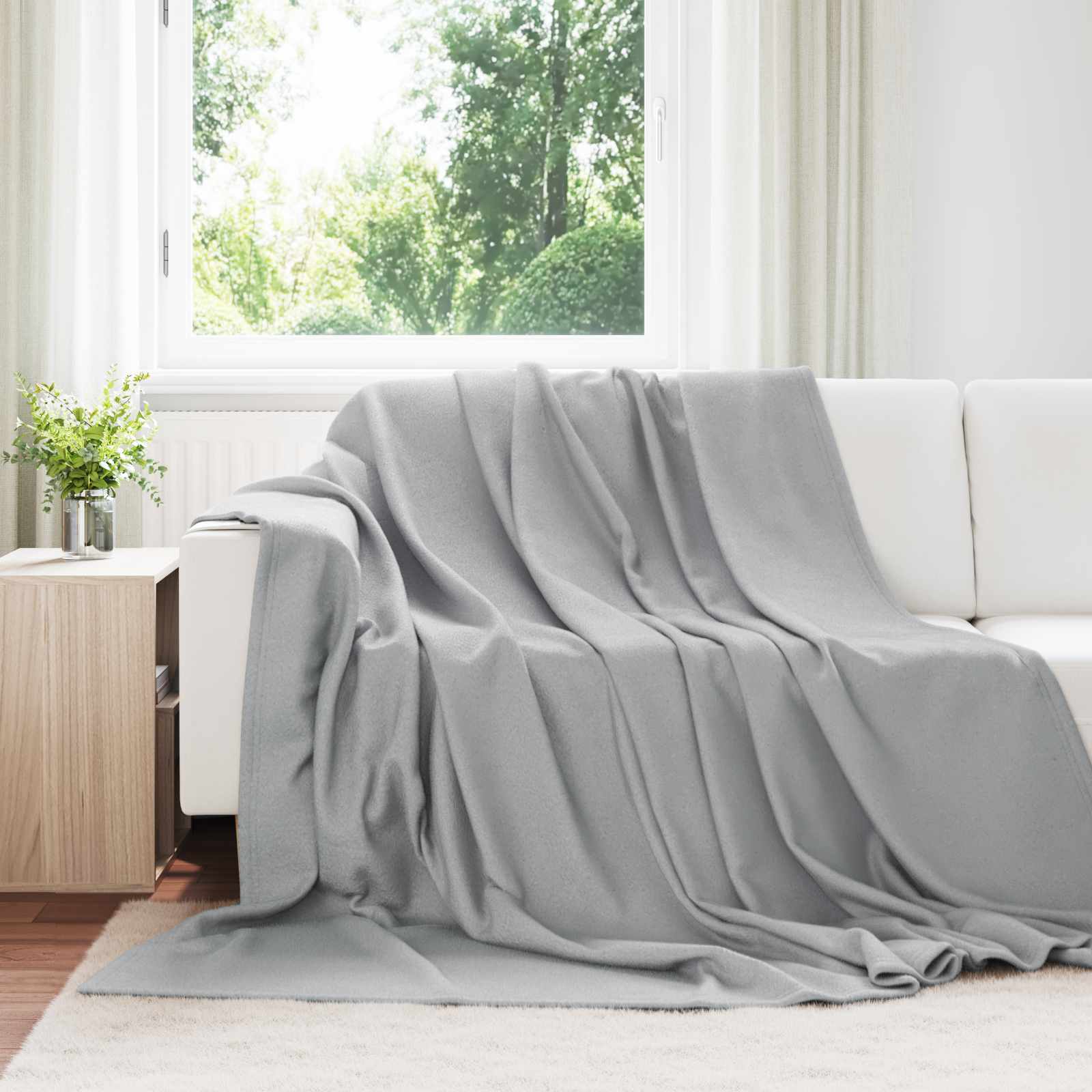 Tappeti Vidaxl 6 pezzi in pile grigio 240 x 220 cm