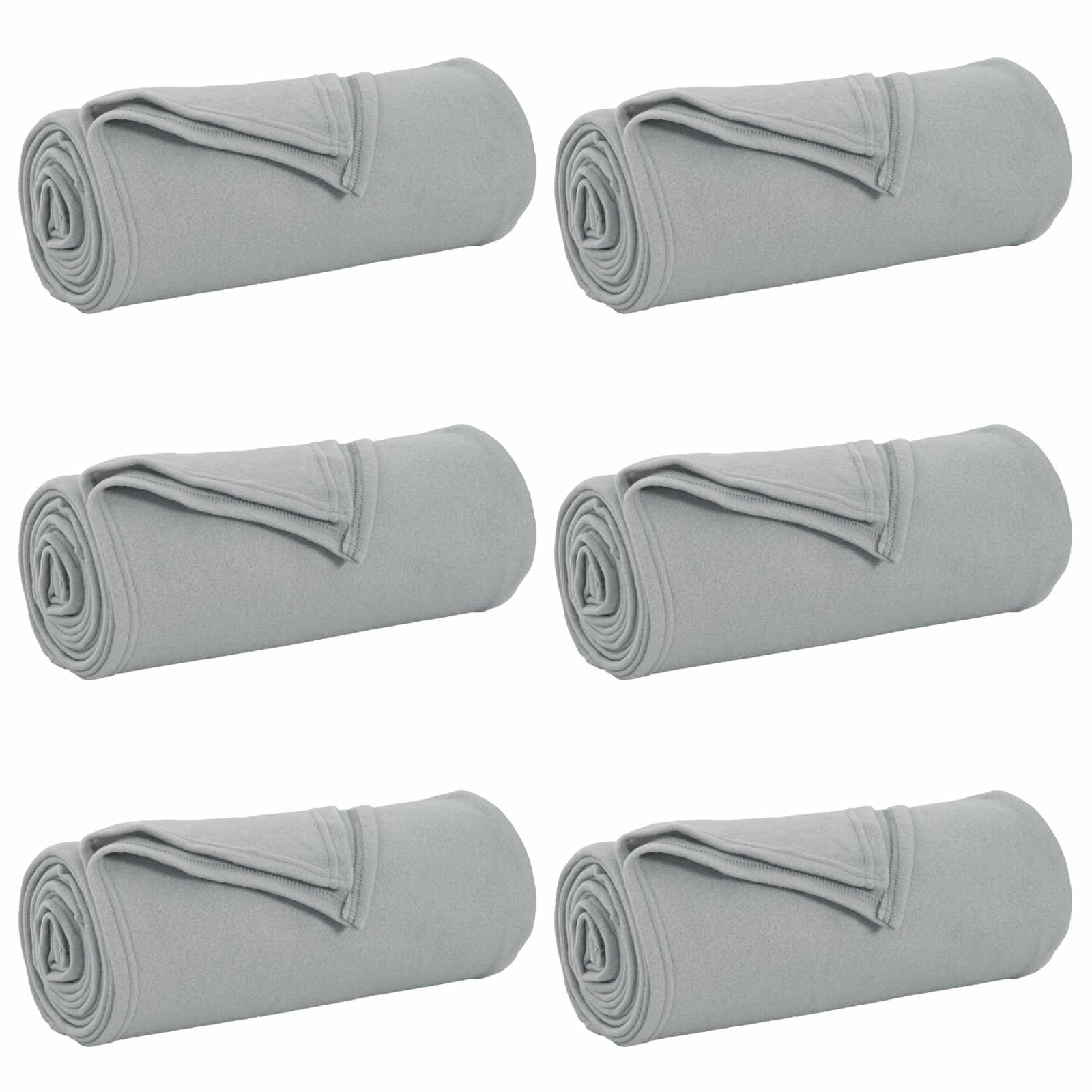 Vidaxl kleden 6 pcs grijs 240 x 220 cm fleece