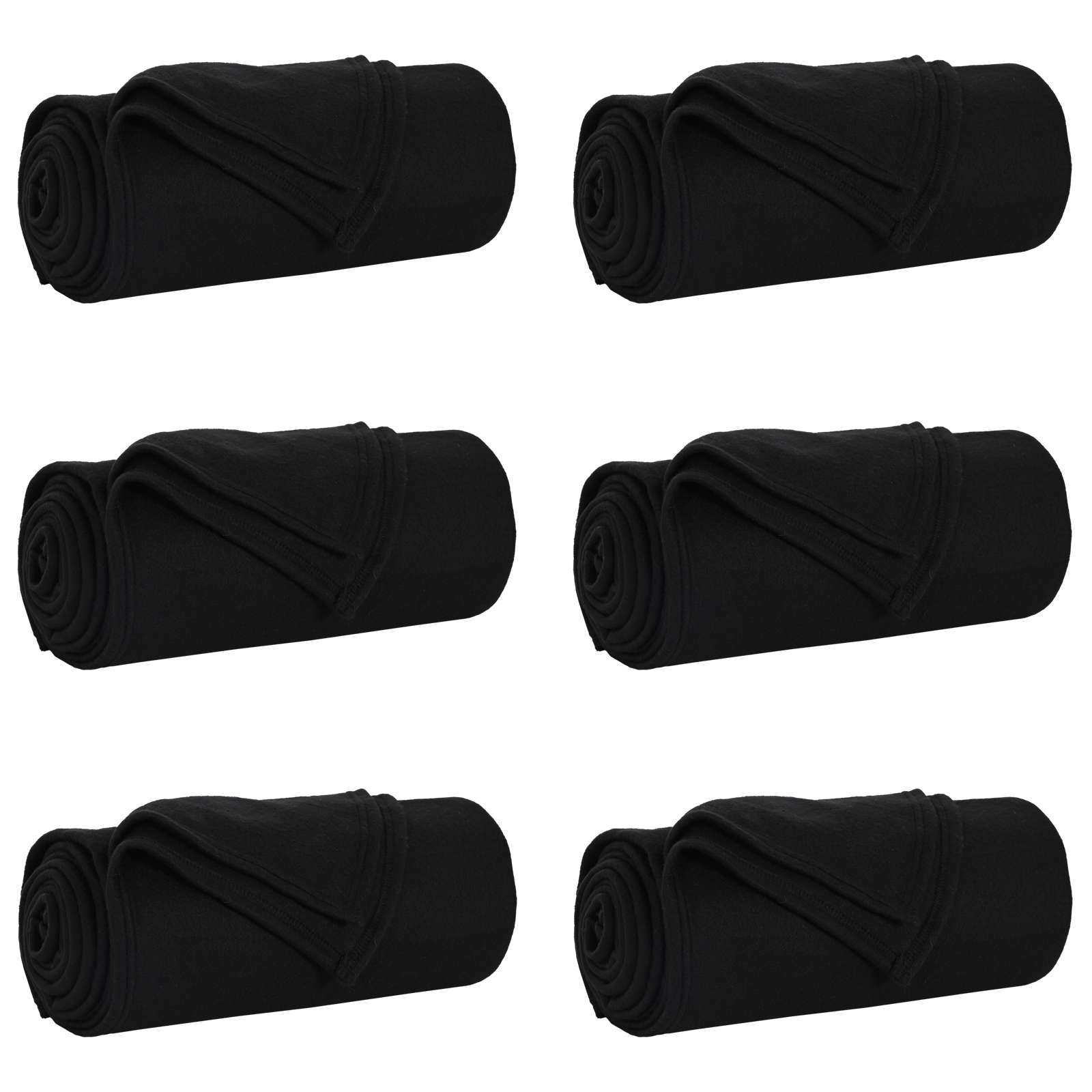 Tappeti VidaXL 6 pezzi in pile nero 200 x 150 cm