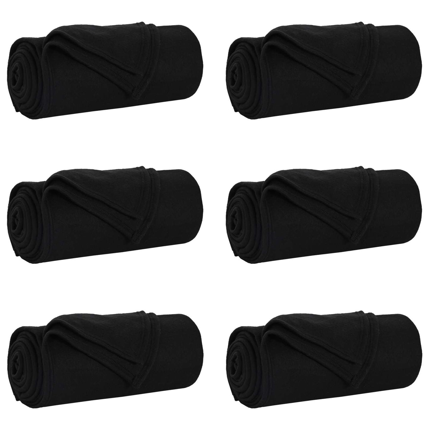 Vidaxl kleden 6 pcs zwart 240 x 220 cm fleece