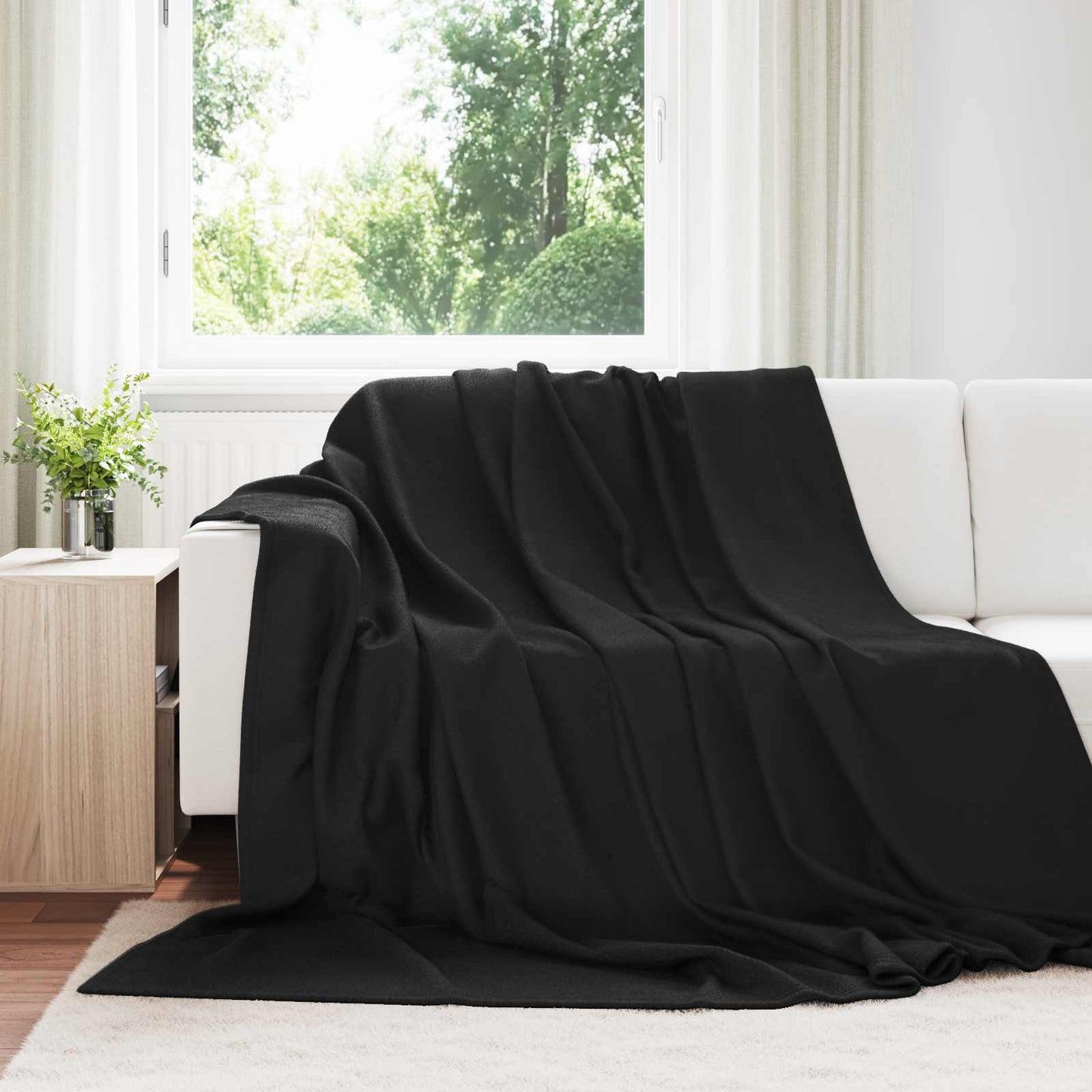 Tappeti VidaXL 6 pezzi in pile nero 270 x 240 cm
