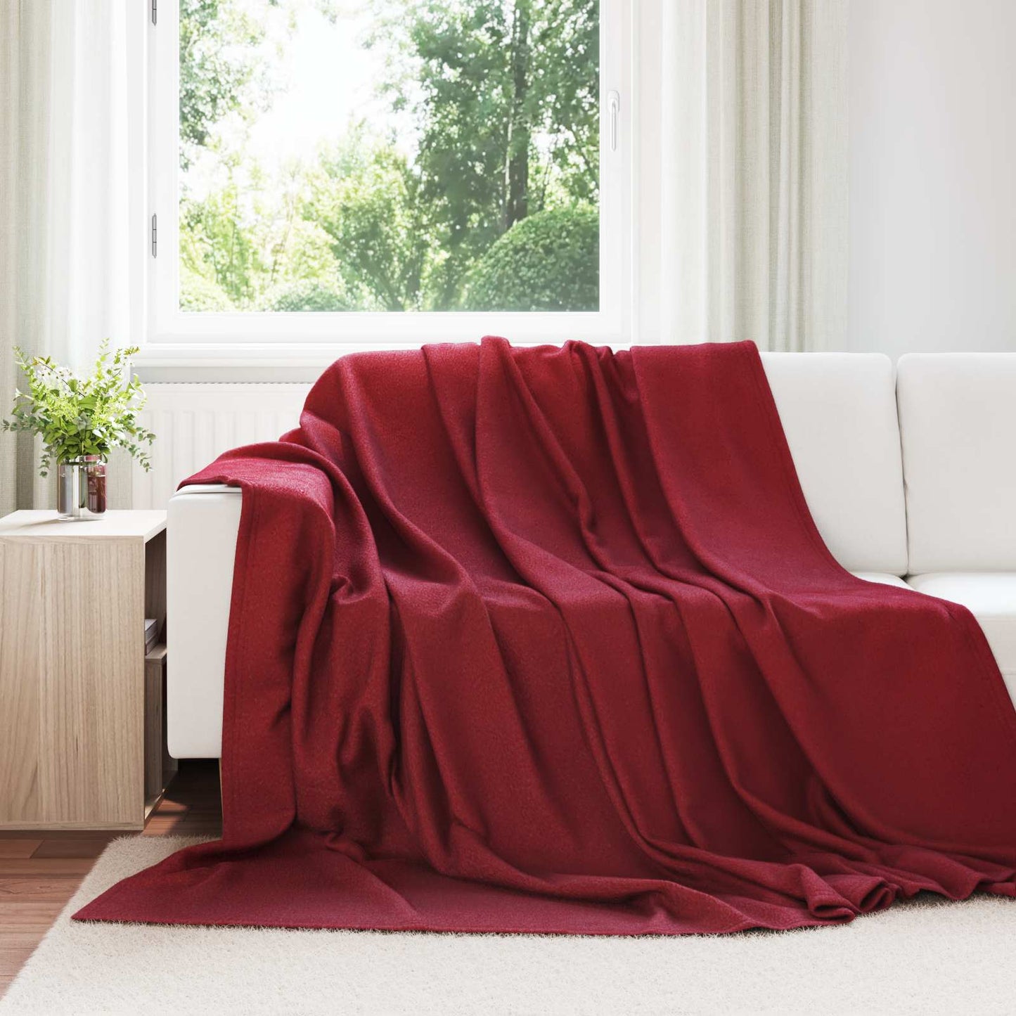 Tappeti VidaXL 6 pezzi in pile rosso bordeaux 270 x 240 cm
