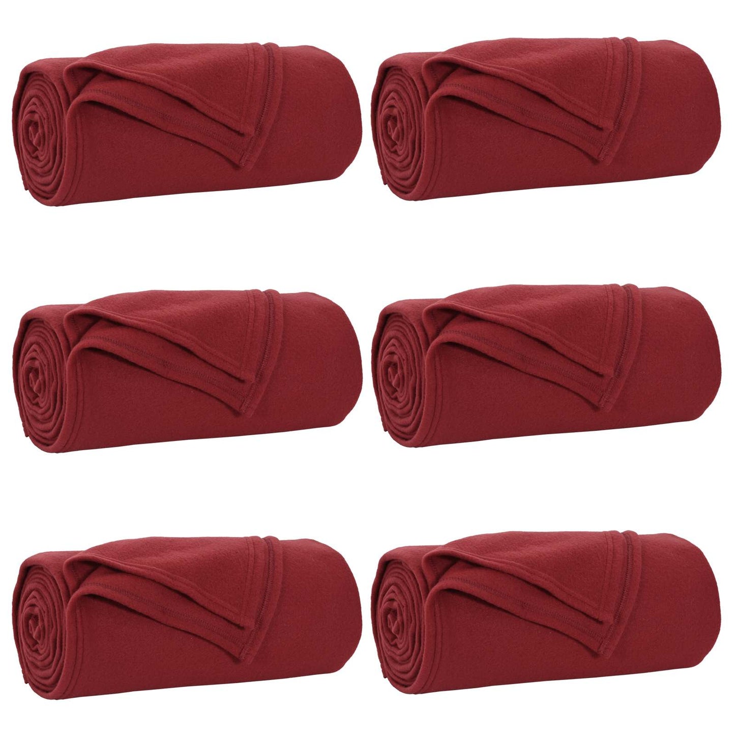 Tappeti VidaXL 6 pezzi in pile rosso bordeaux 270 x 240 cm