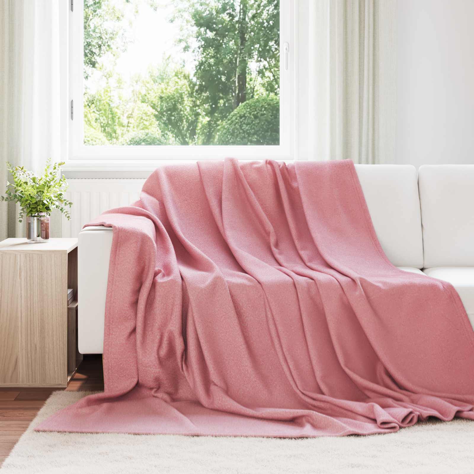 Tappeti Vidaxl 6 pezzi in pile rosa 270 x 240 cm