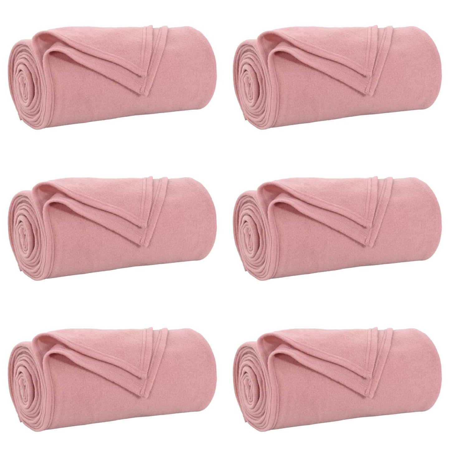 Tappeti Vidaxl 6 pezzi in pile rosa 270 x 240 cm
