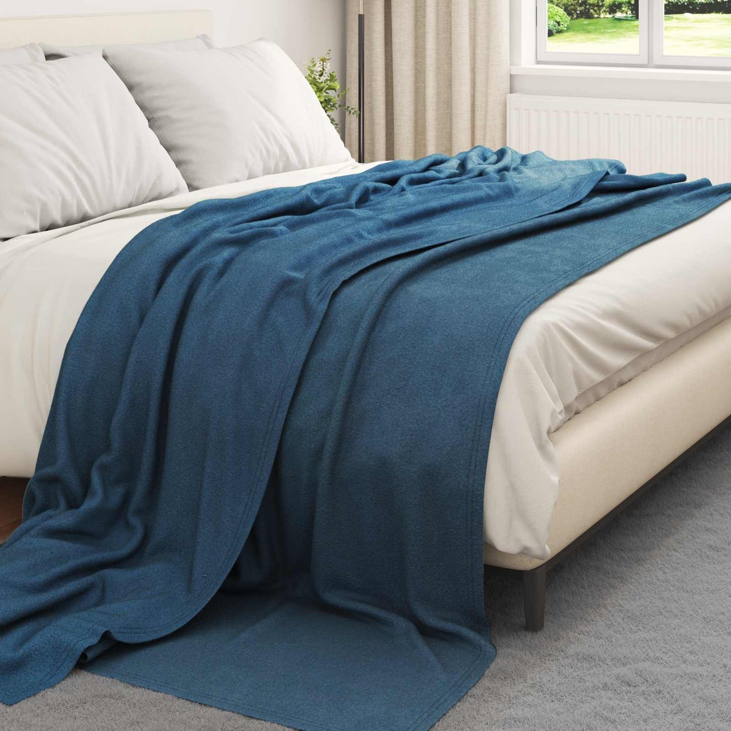 Tappeti VidaXL 24 pezzi in pile blu navy 270 x 240 cm
