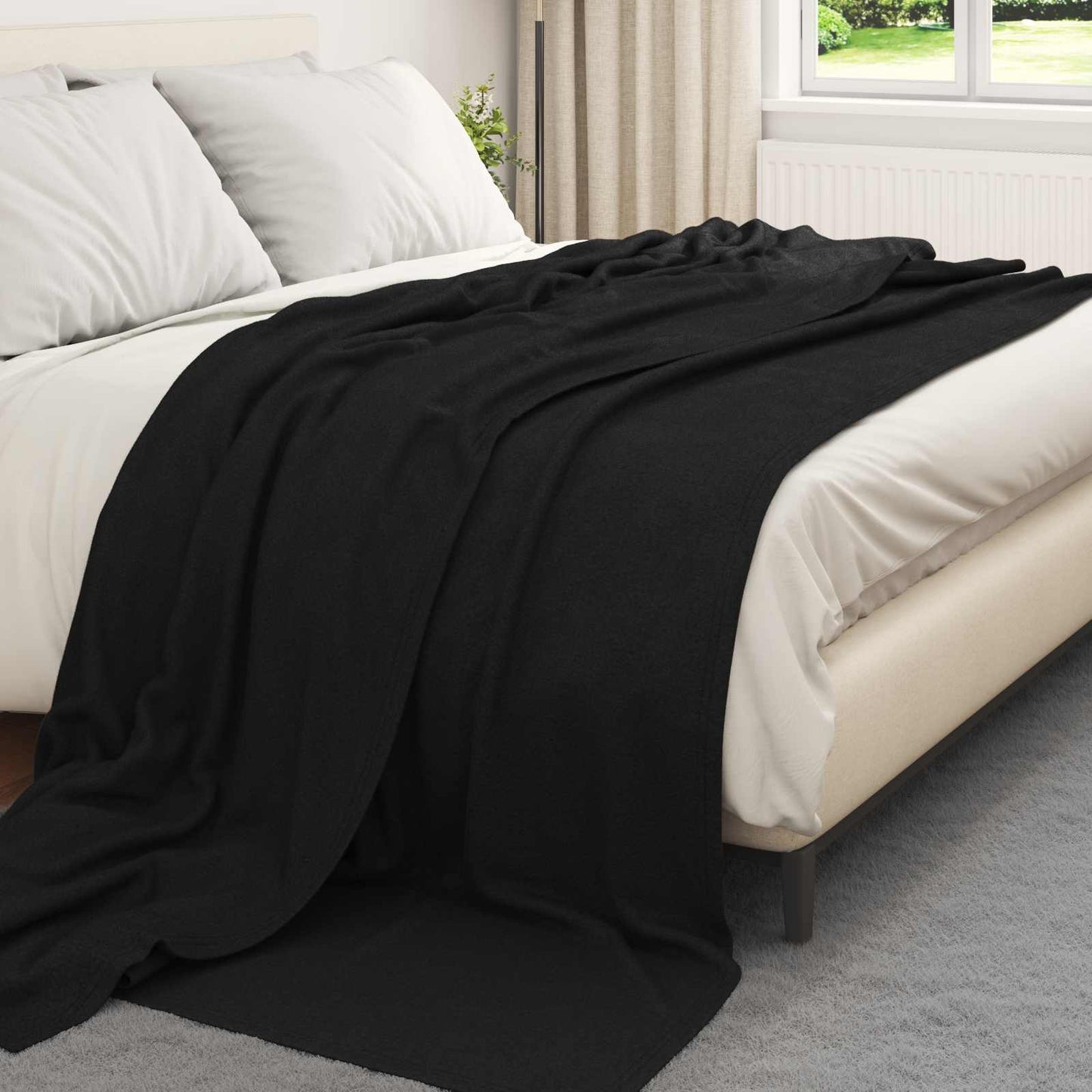Vidaxl kleden 24 pcs zwart 270 x 240 cm fleece