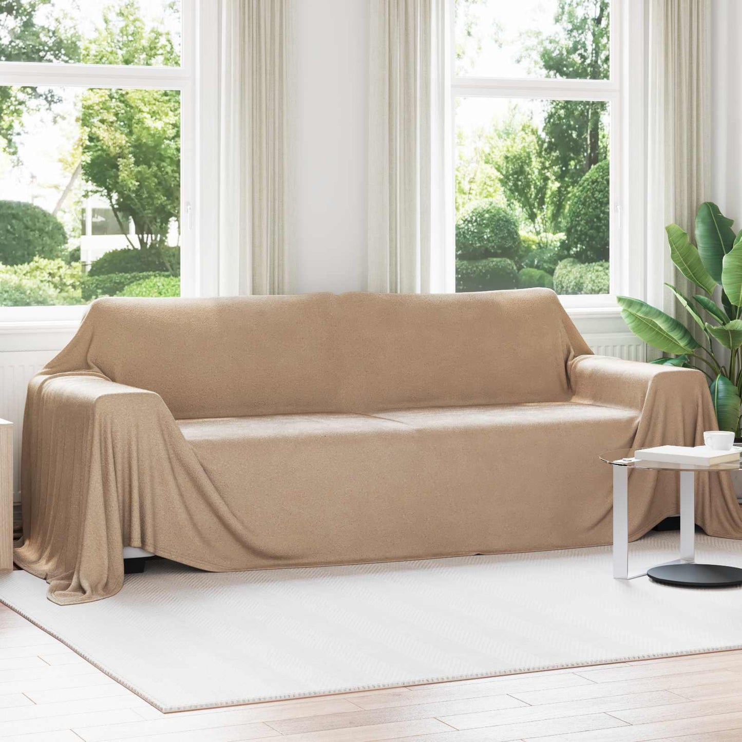 Vidaxl coperta in pile cammello 350 x 270 cm