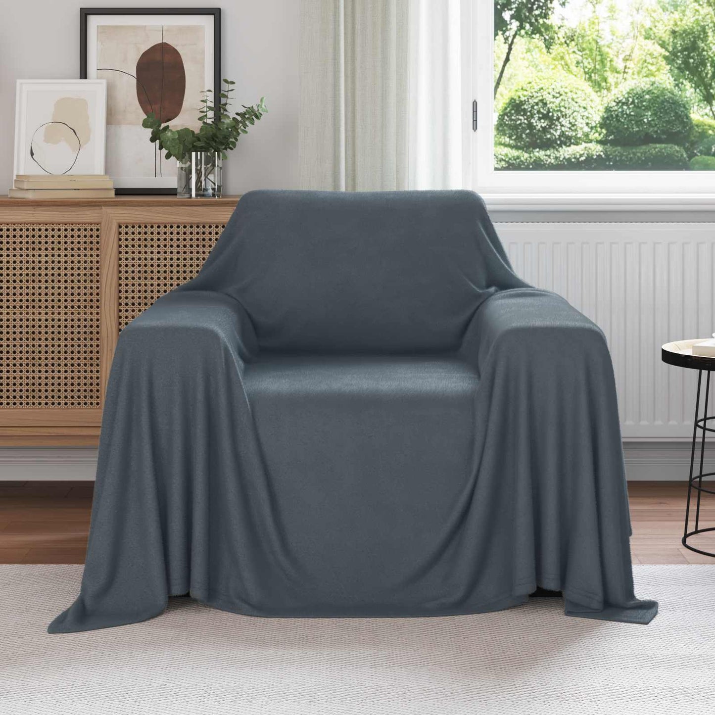 Coperta Vidaxl in pile grigio scuro 210 x 140 cm