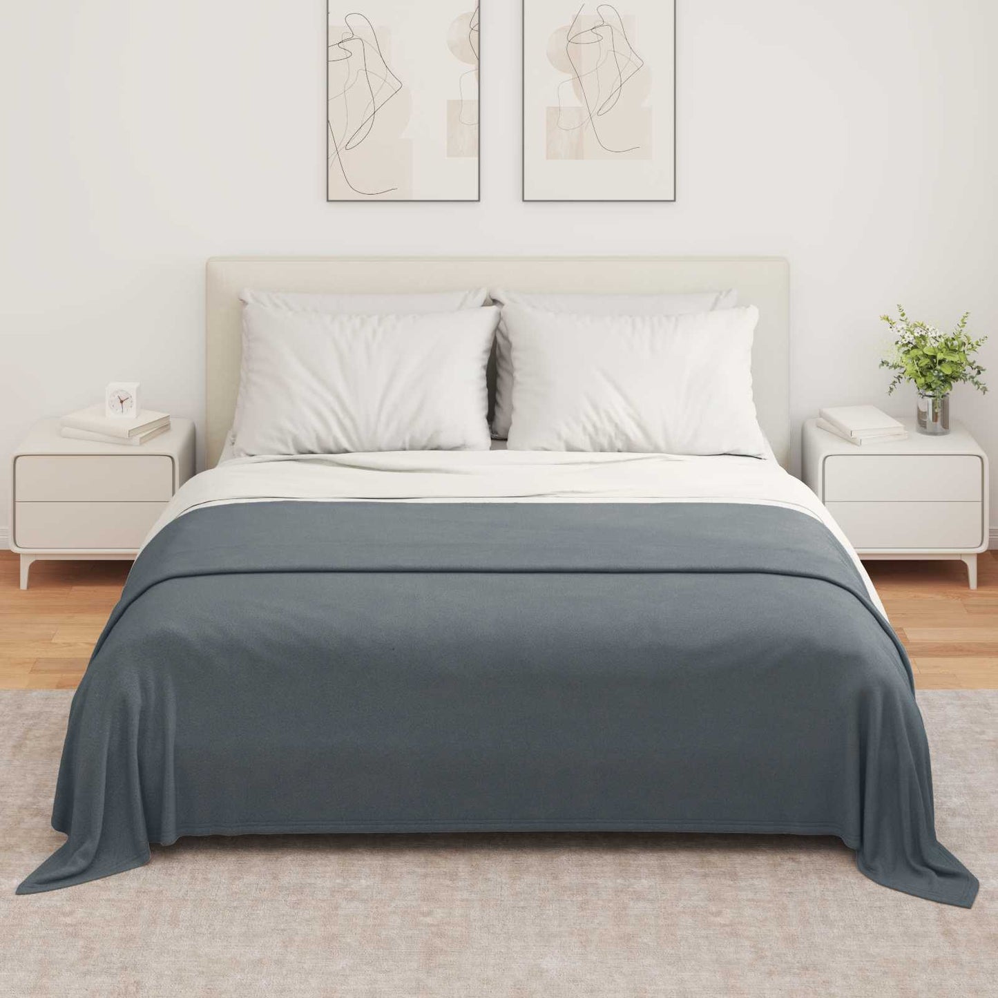 Coperta Vidaxl in pile grigio scuro 280 x 210 cm