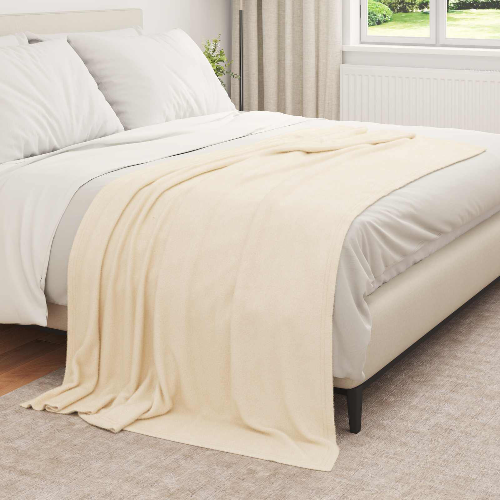 Tappeti VidaXL 6 pezzi in pile crema 210 x 140 cm
