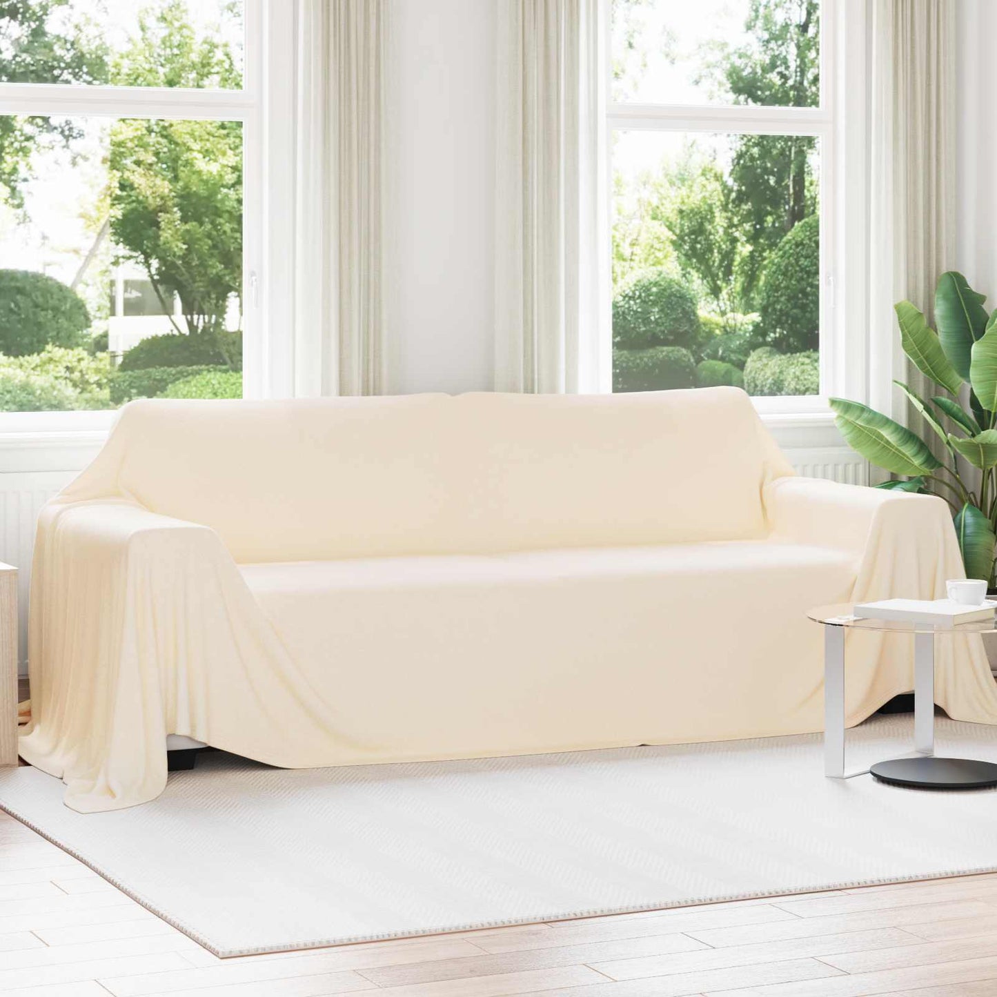 Tappeti Vidaxl 6 pz panna 350 x 270 cm in pile