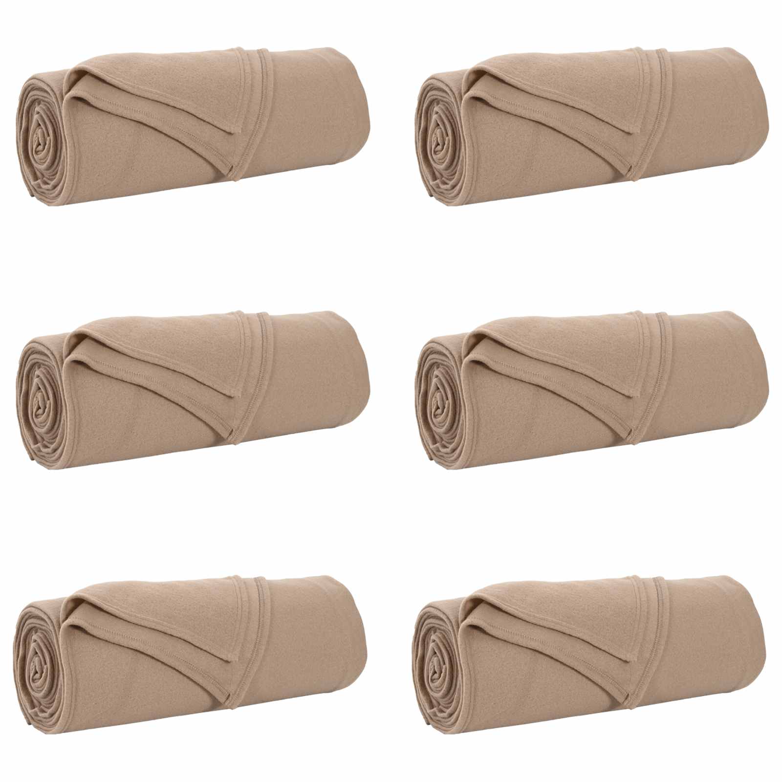 Tappeti Vidaxl 6 pezzi cammello 210 x 140 cm in pile