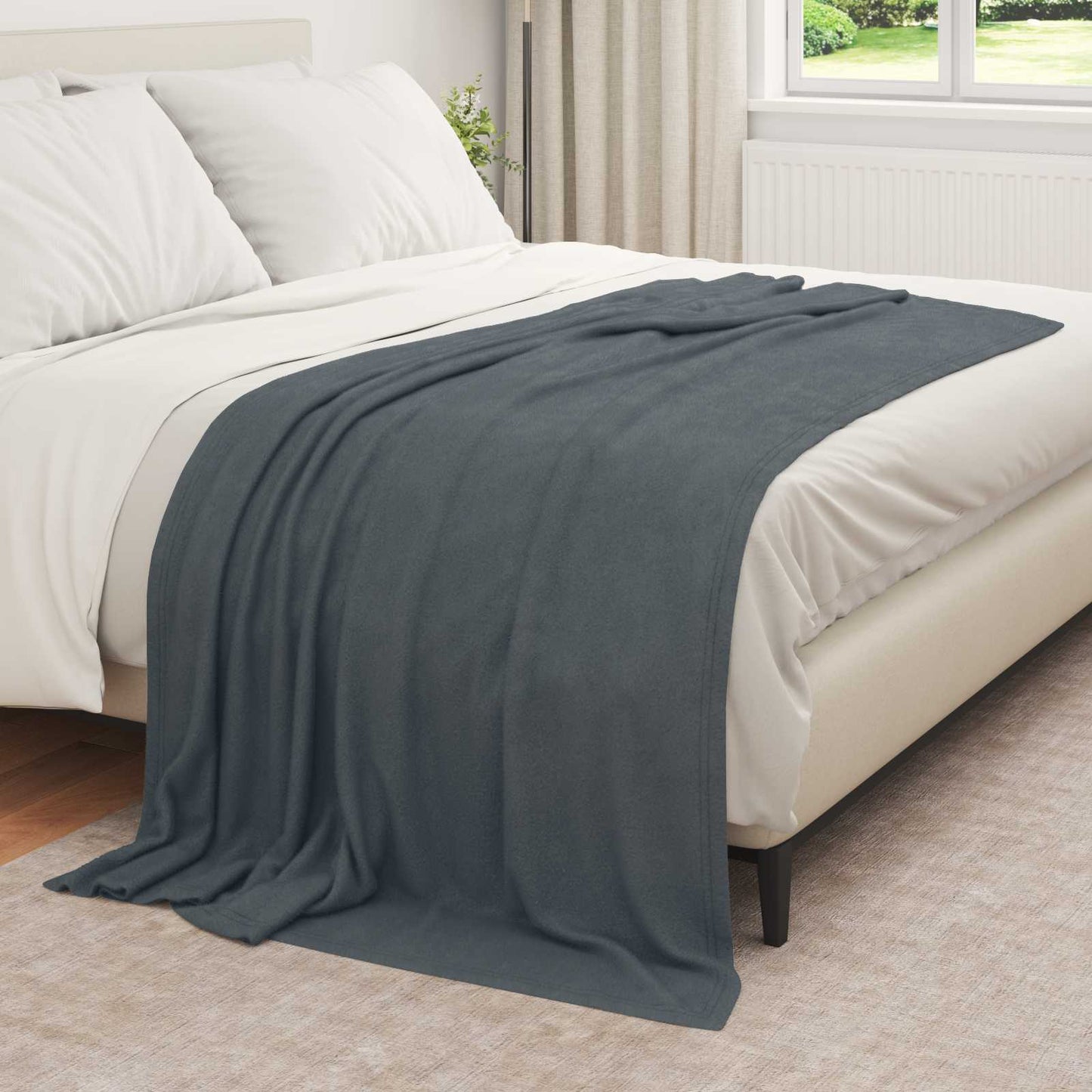 Tappeti Vidaxl 6 pz in pile grigio scuro 210 x 140 cm