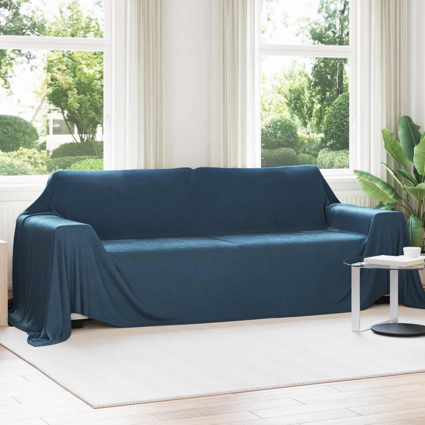 Tappeti VidaXL 6 pezzi in pile blu navy 350 x 270 cm