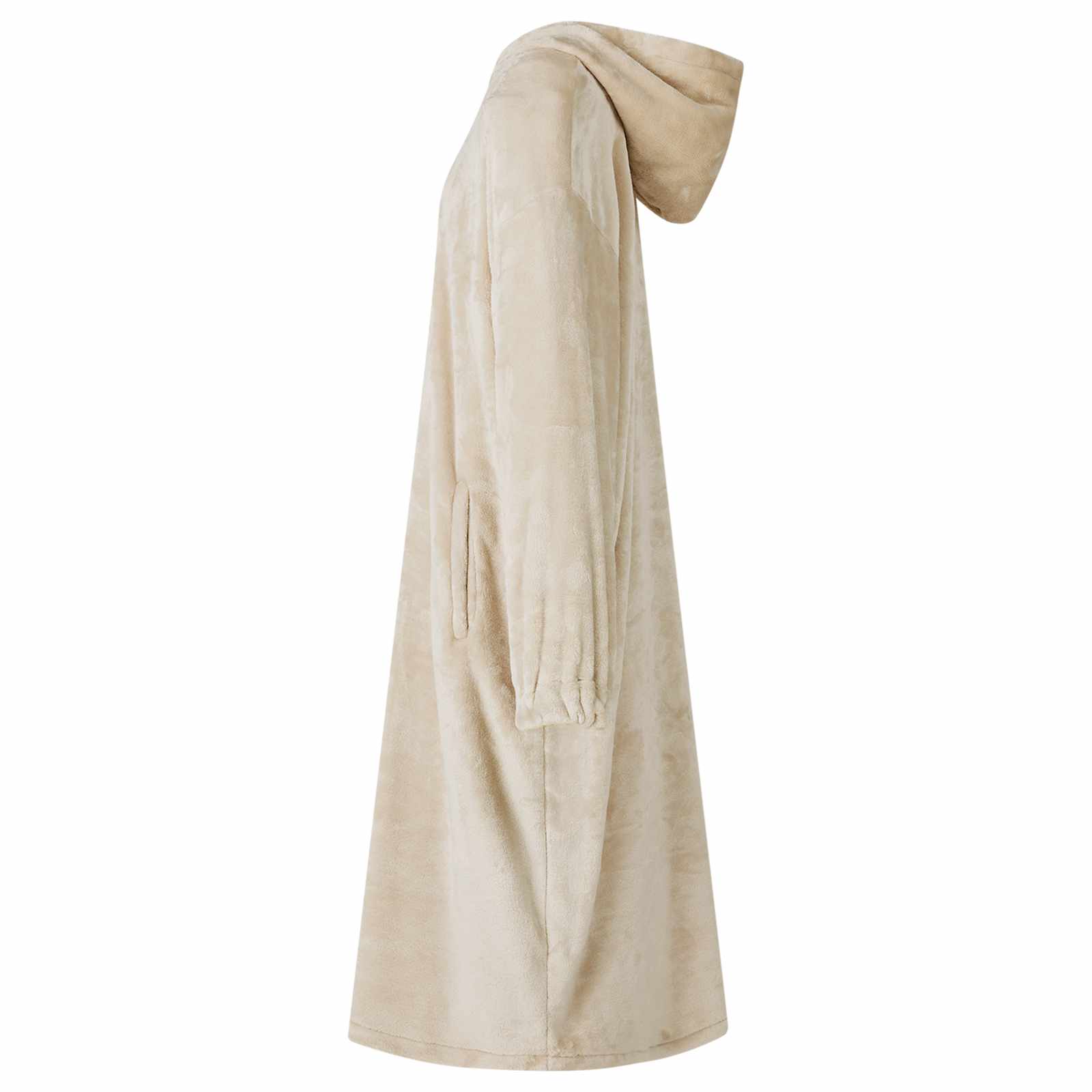 Vidaxl coperta con cappuccio in flanella beige s