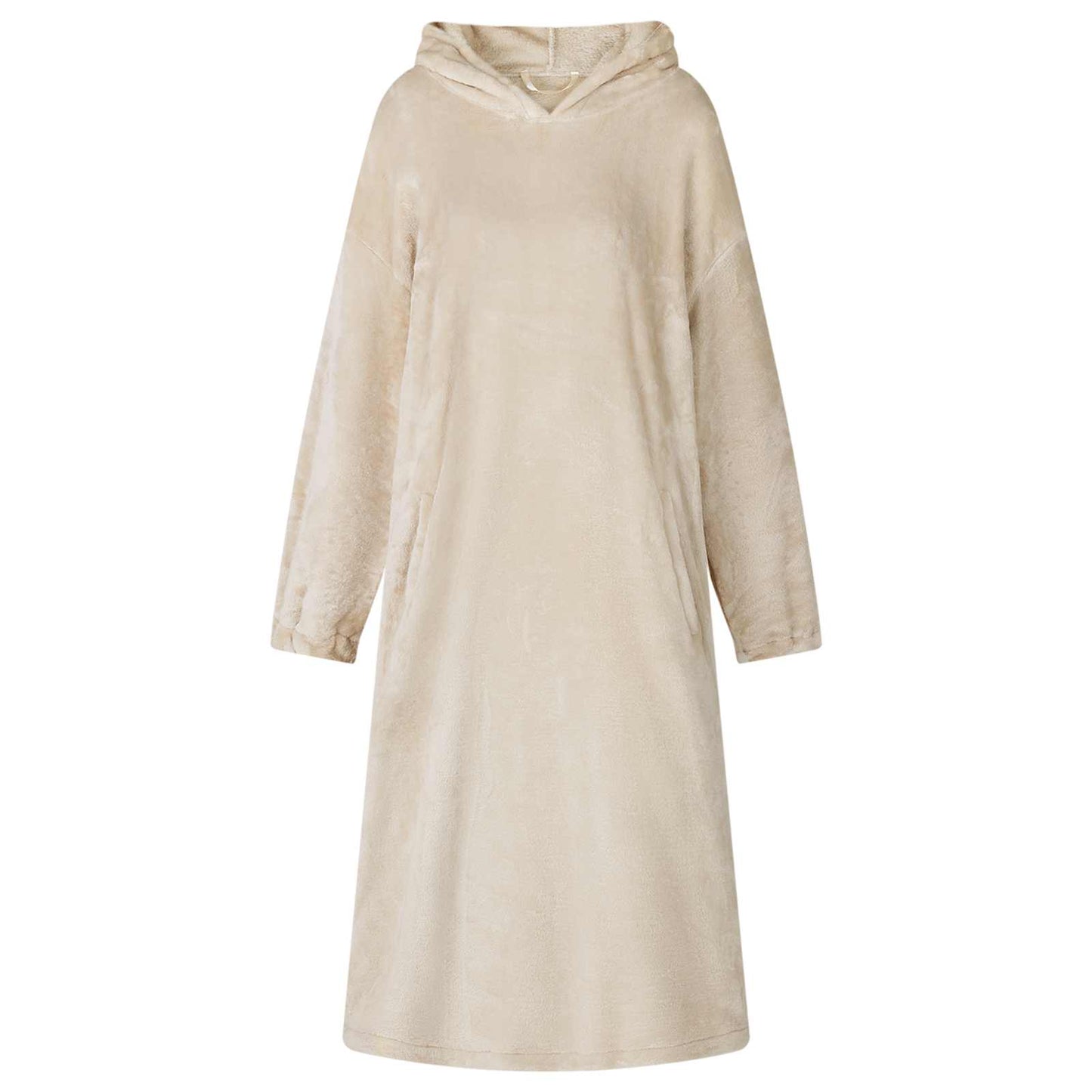 Vidaxl deken hoodie beige m flanel