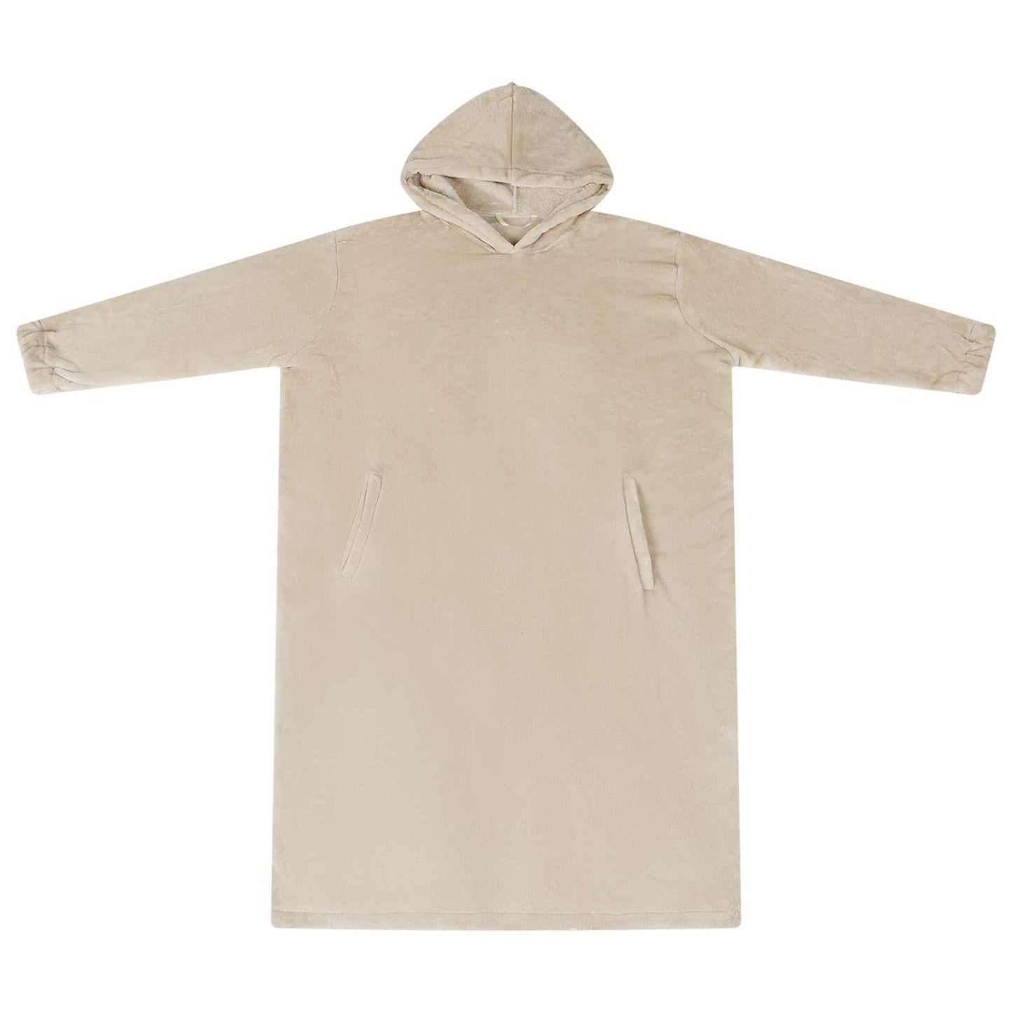 Vidaxl coperta con cappuccio beige l flanella