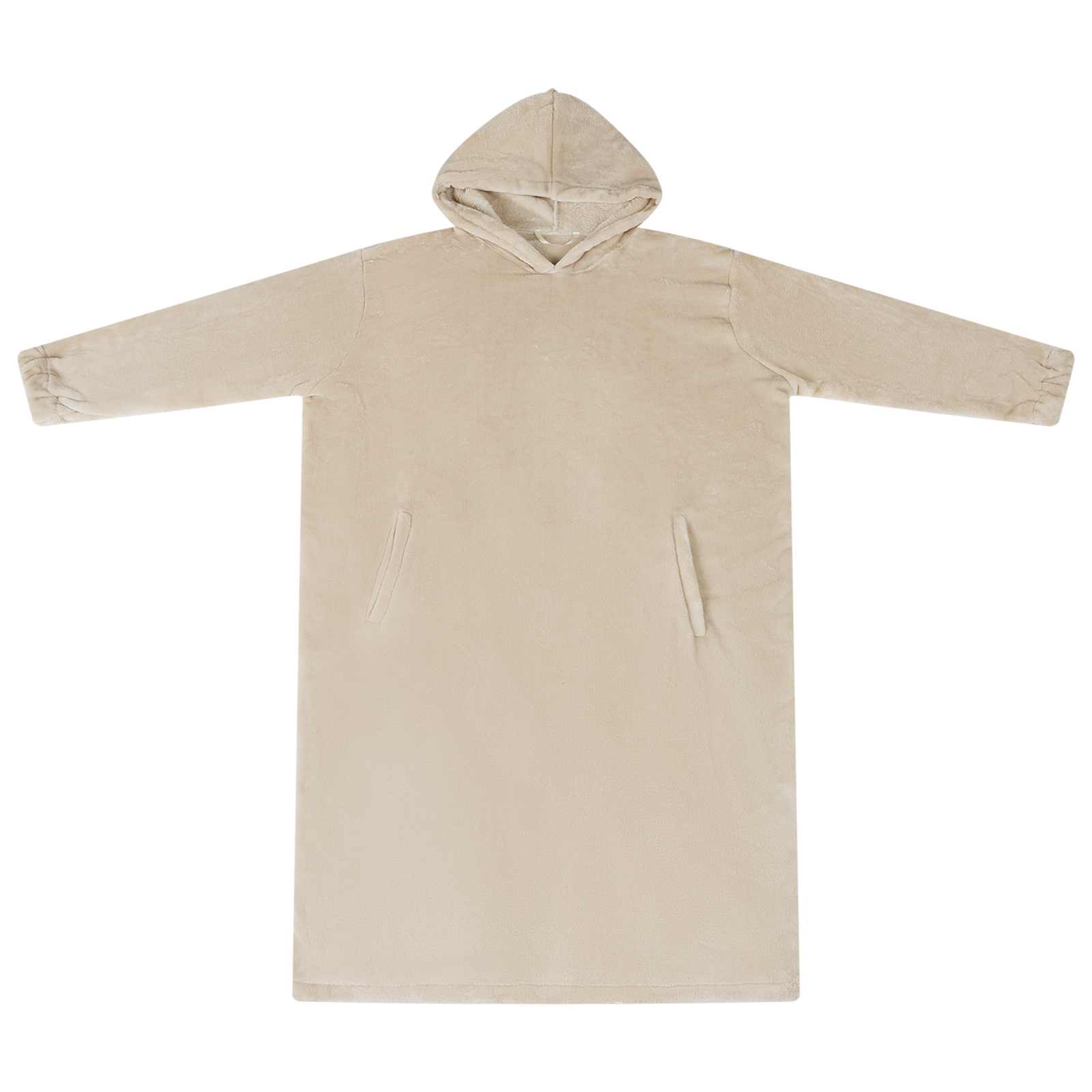 Vidaxl coperta con cappuccio beige l flanella
