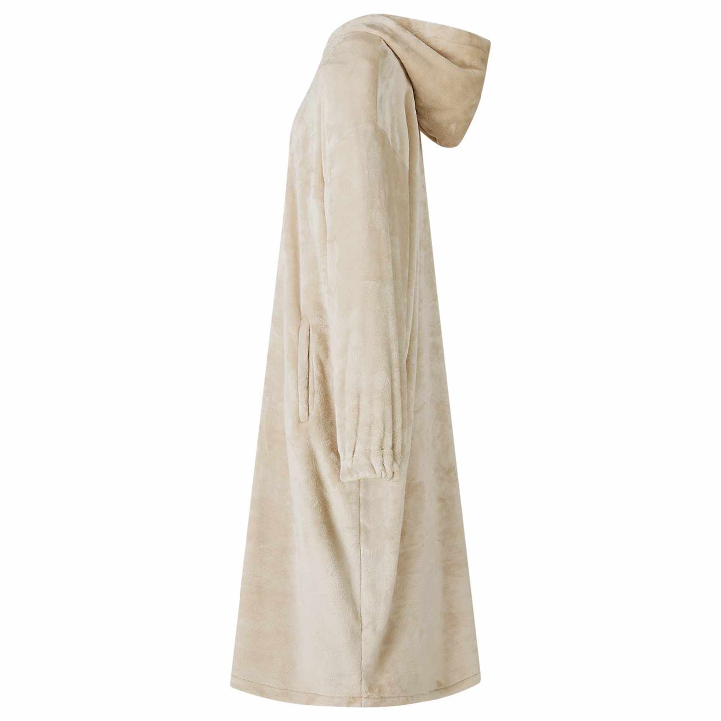 Vidaxl coperta con cappuccio beige l flanella