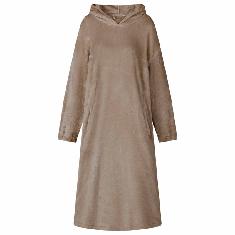 Vidaxl coperta con cappuccio in flanella di cammello