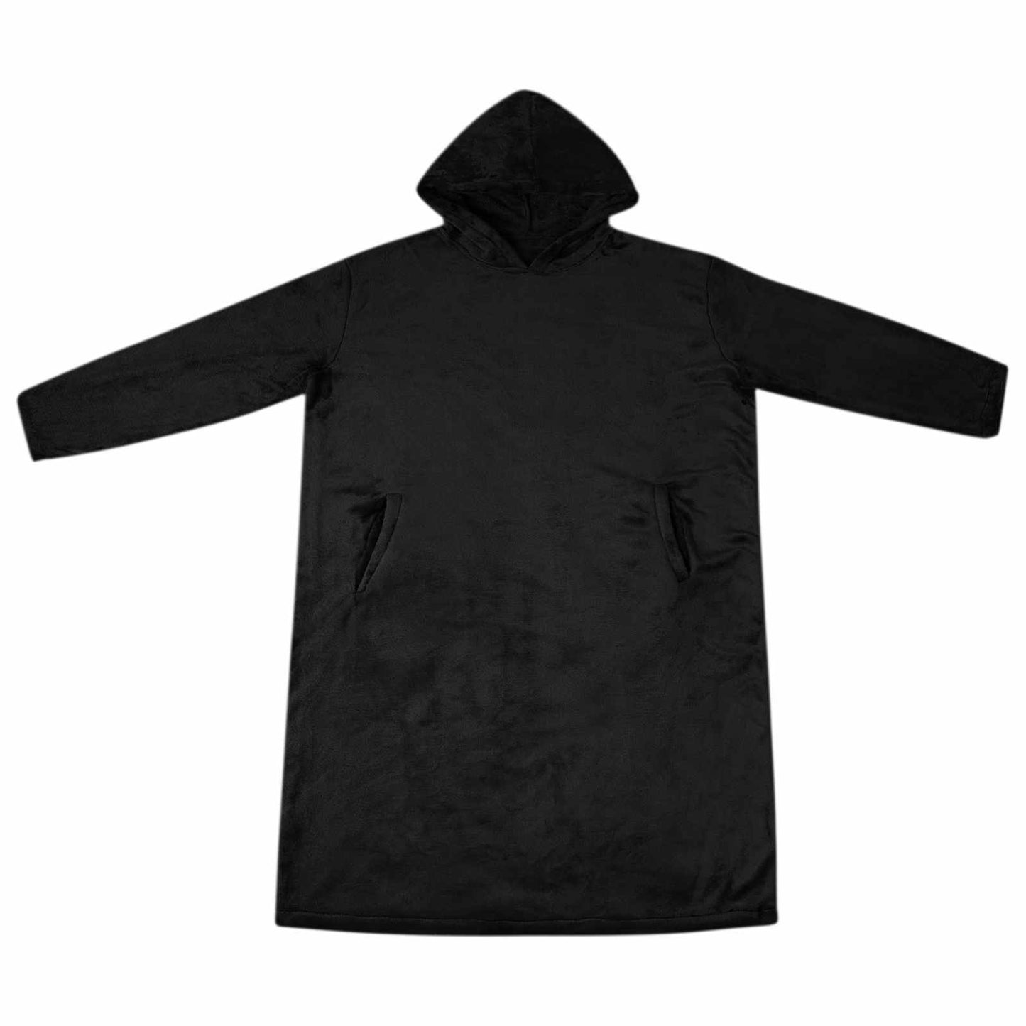 Felpa con cappuccio coperta Vidaxl nera con flanella