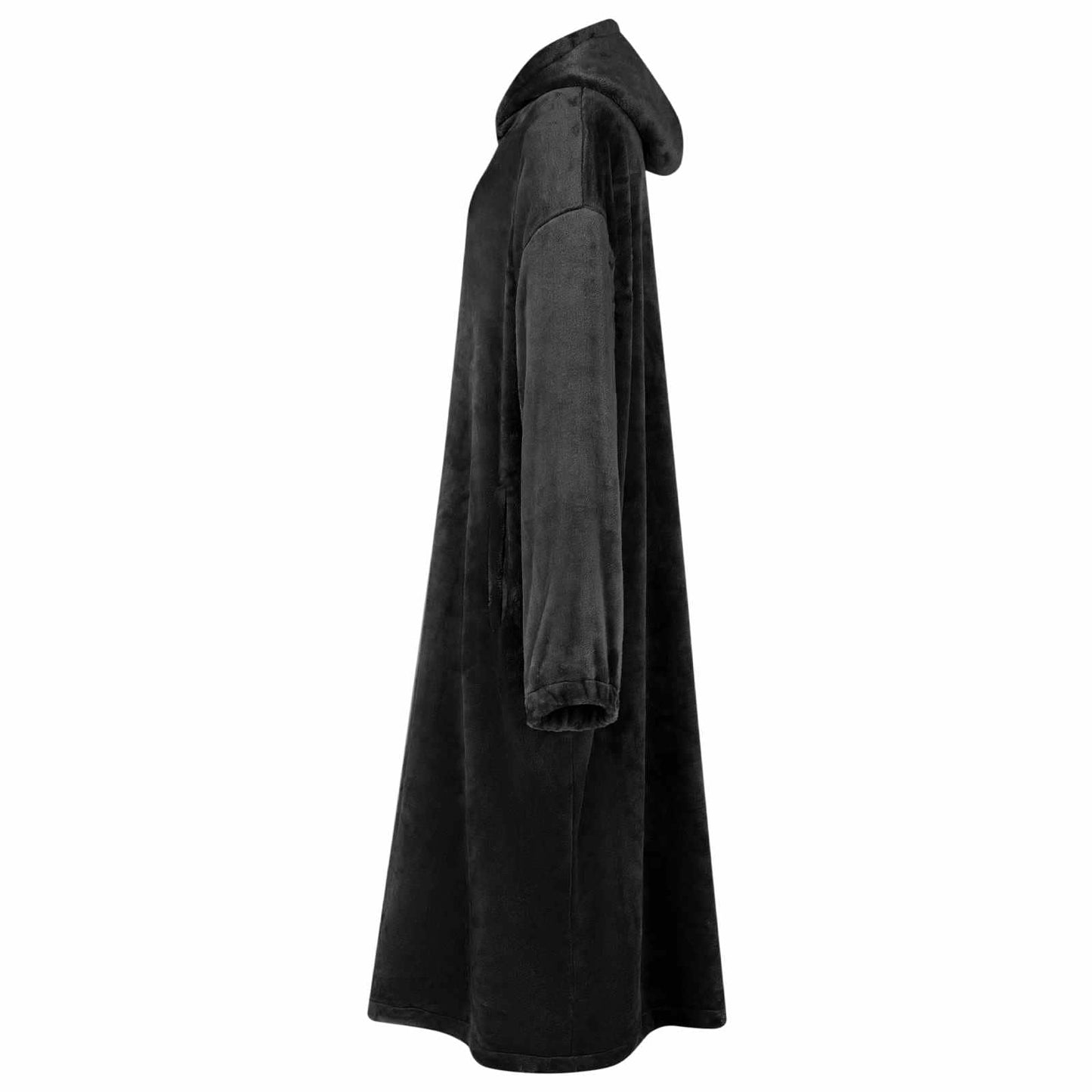 Felpa con cappuccio coperta Vidaxl nera con flanella