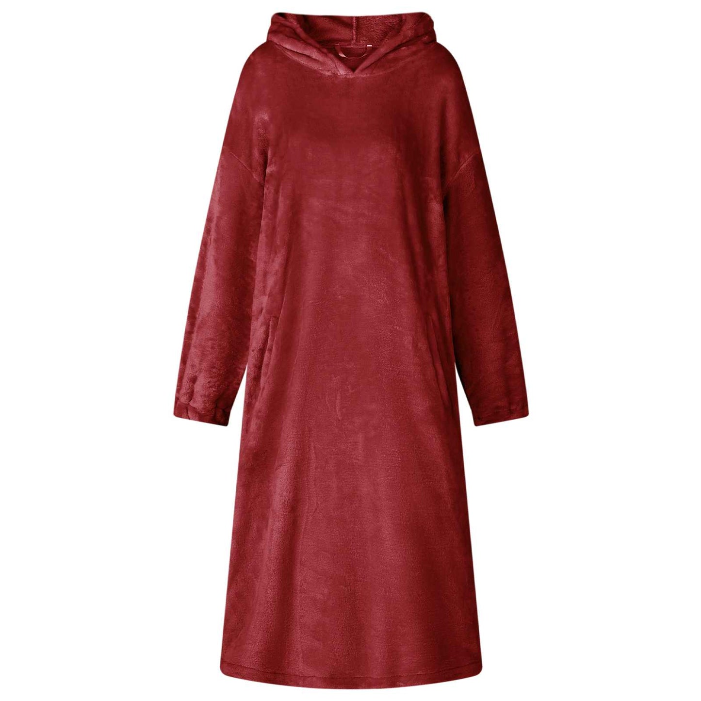 Vidaxl coperta con cappuccio rosso bordeaux l flanella