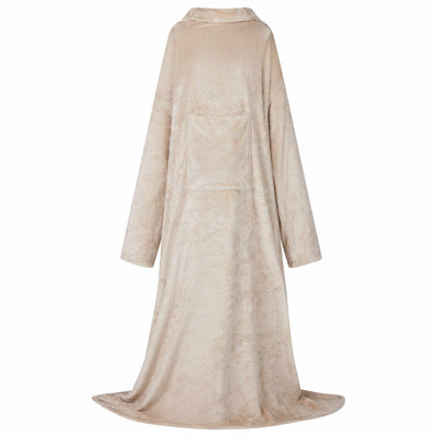 Vidaxl coperta con cappuccio beige f flanella