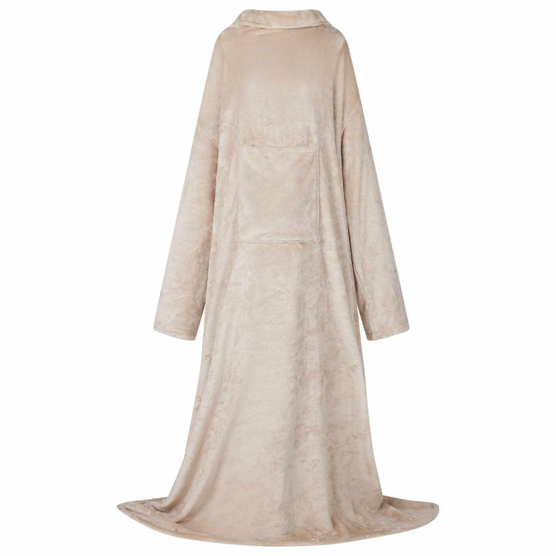 Vidaxl coperta con cappuccio beige f flanella