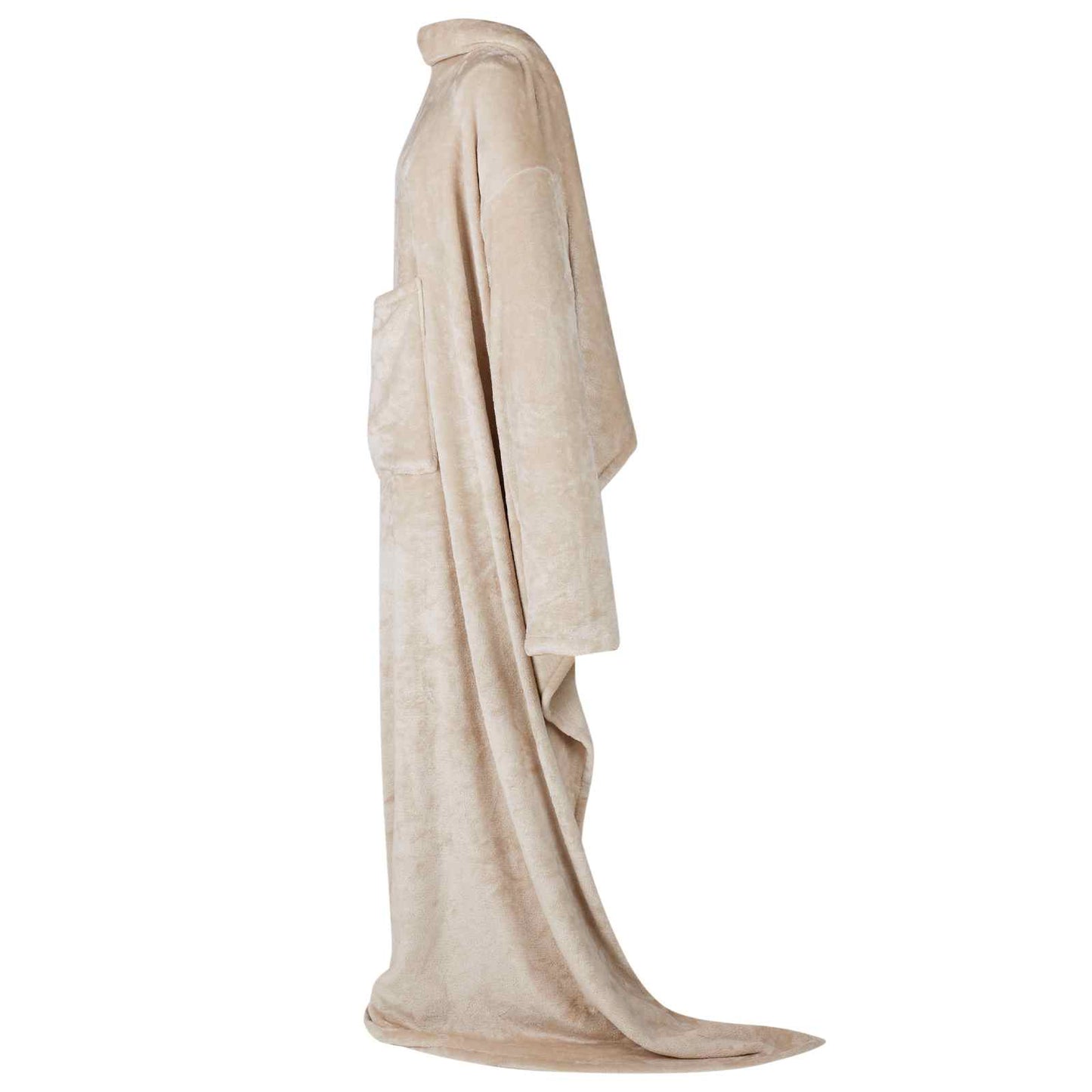 Vidaxl coperta con cappuccio beige f flanella