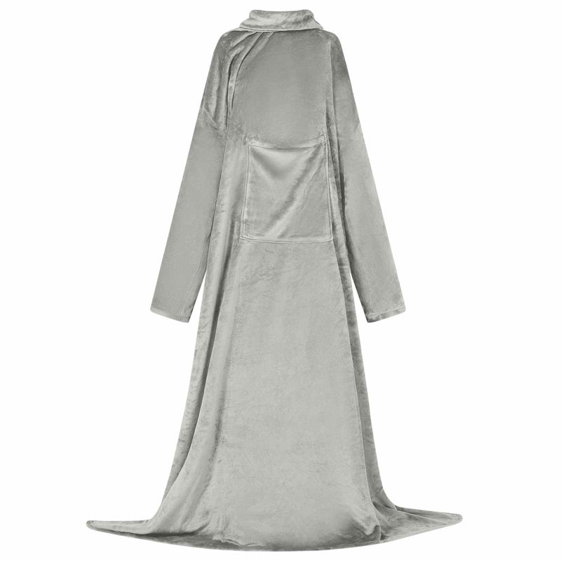 Vidaxl coperta con cappuccio grigia in flanella