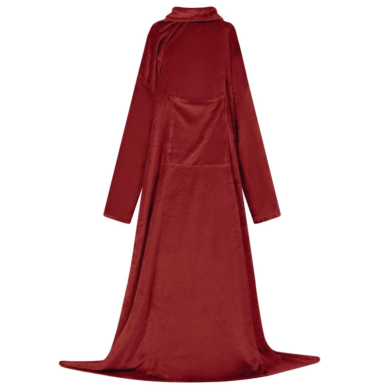 VidaXL coperta con cappuccio bordeaux rosso f flanella