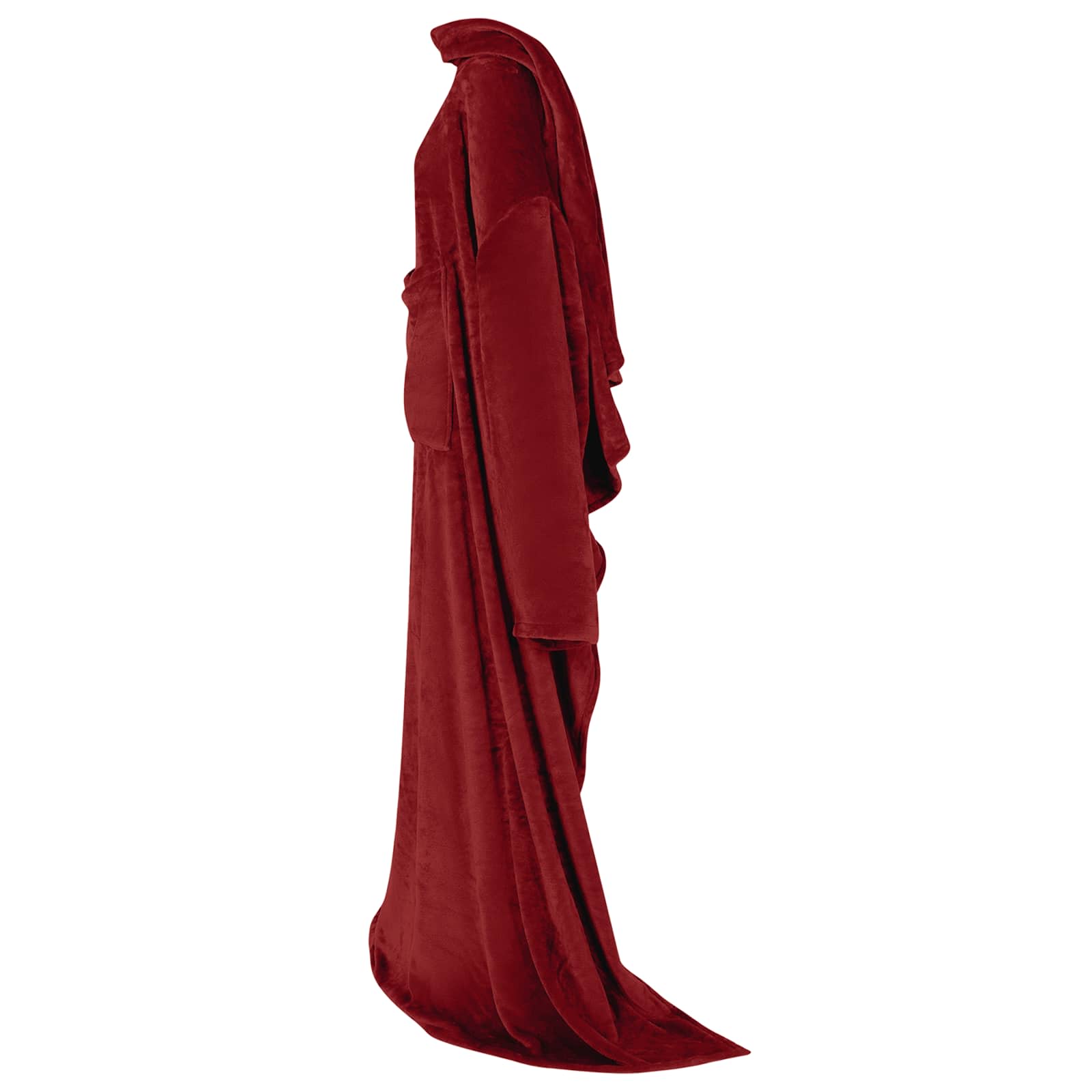 VidaXL coperta con cappuccio bordeaux rosso f flanella