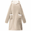 Vidaxl deken hoodie beige m fleece en flanel