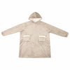 Vidaxl deken hoodie beige m fleece en flanel