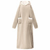 Vidaxl coperta con cappuccio beige l in pile e flanella