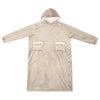 Vidaxl coperta con cappuccio beige l in pile e flanella