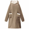 Vidaxl deken hoodie kameel m fleece en flanel