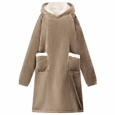 Vidaxx coperta con cappuccio cammello con pile e flanella