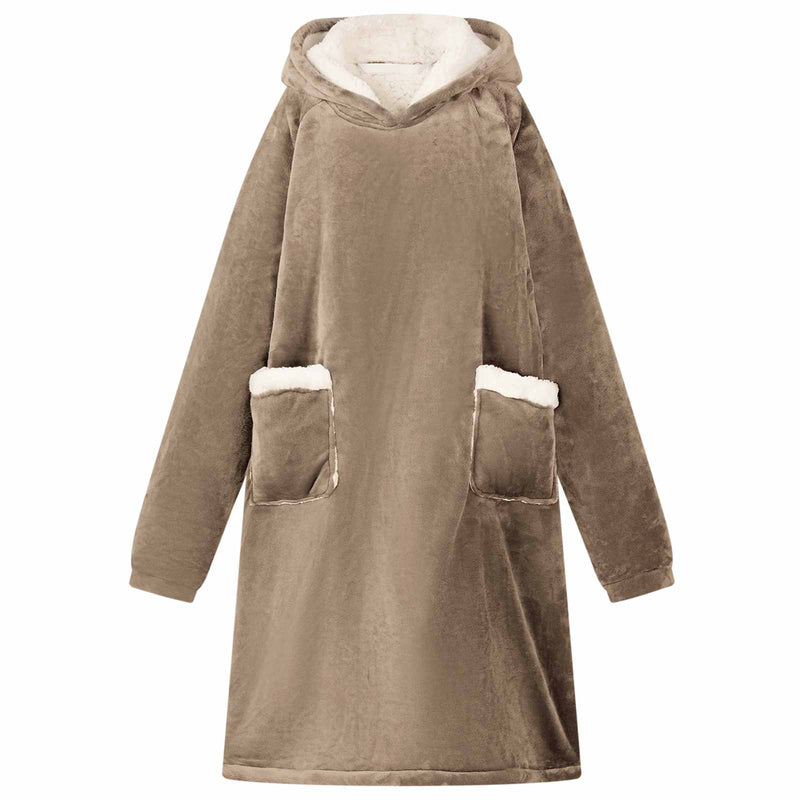 Vidaxx coperta con cappuccio cammello con pile e flanella