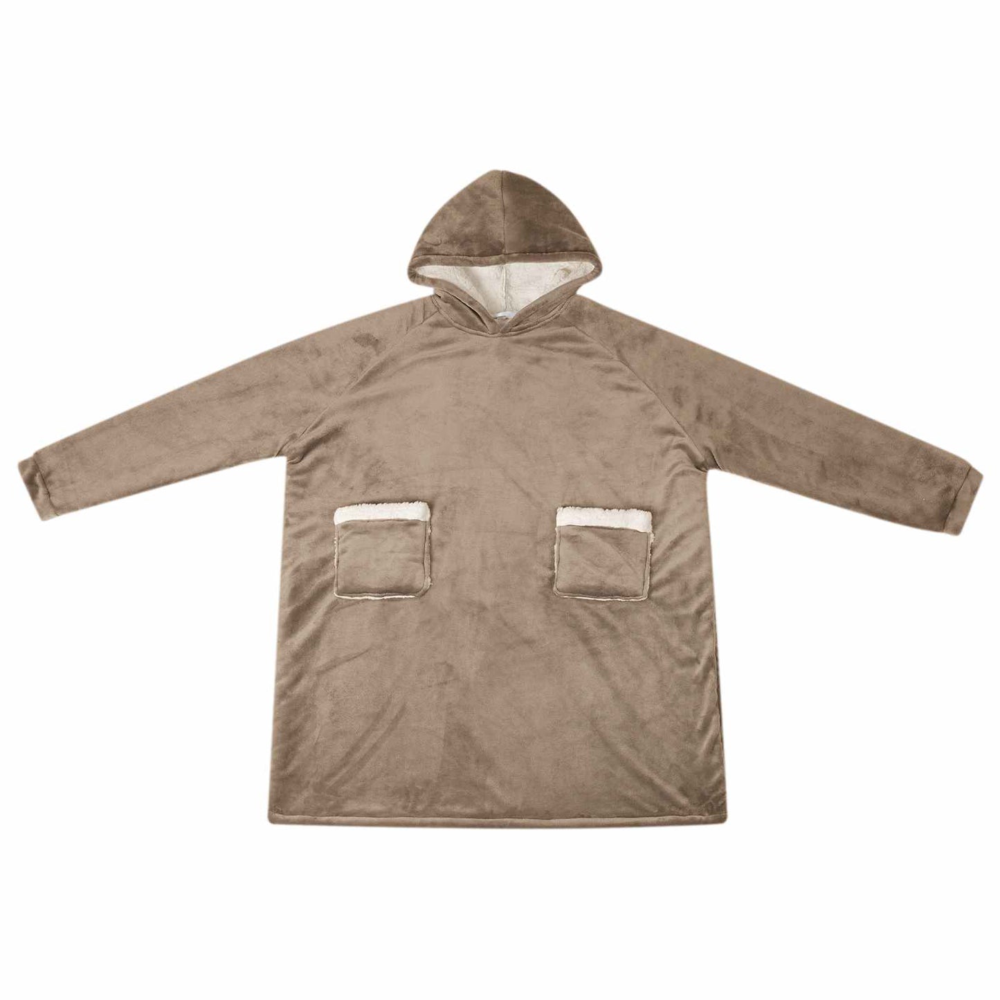 Vidaxx coperta con cappuccio cammello con pile e flanella