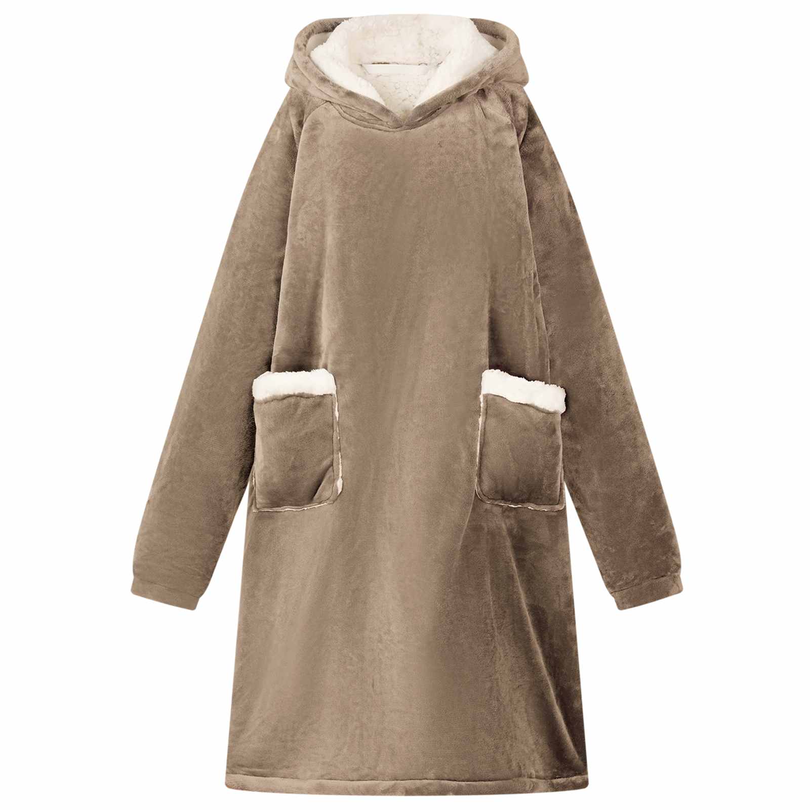 VidaXL coperta con cappuccio cammello l in pile e flanella