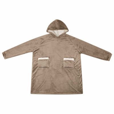 VidaXL coperta con cappuccio cammello l in pile e flanella