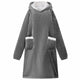Felpa con cappuccio coperta Vidaxl grigio scuro con pile e flanella