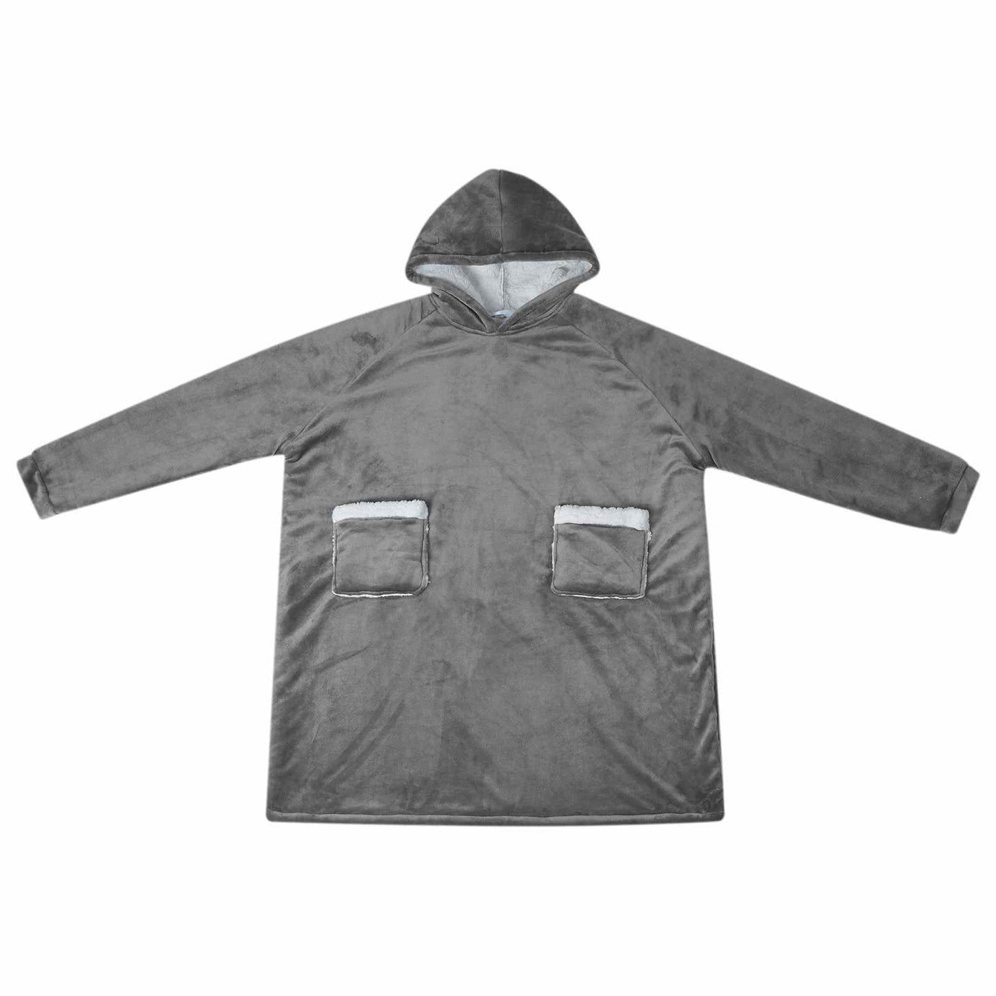 Felpa con cappuccio coperta Vidaxl grigio scuro con pile e flanella