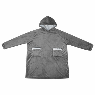 Felpa con cappuccio coperta Vidaxl grigio scuro con pile e flanella