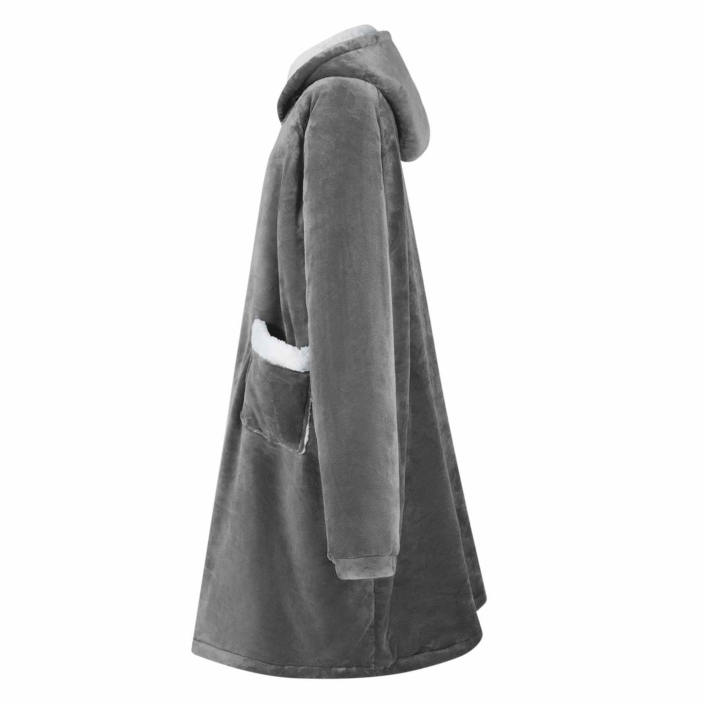 Felpa con cappuccio coperta Vidaxl grigio scuro con pile e flanella