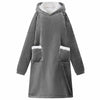 Vidaxl coperta con cappuccio grigio scuro l in pile e flanella
